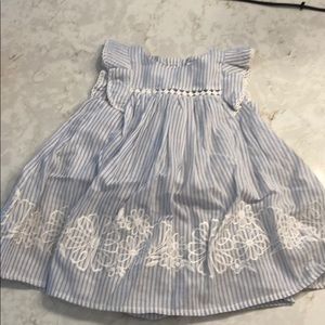 Light weight blue and white striped dress